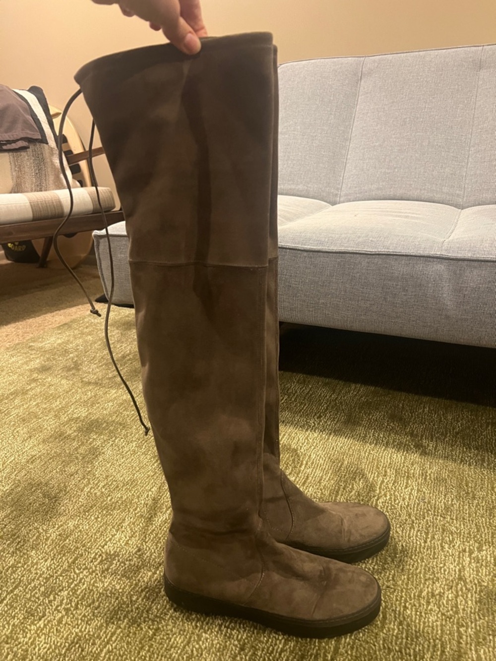 Stuart Weitzman Playtime Over-the-Knee Boots - Brown Suede
